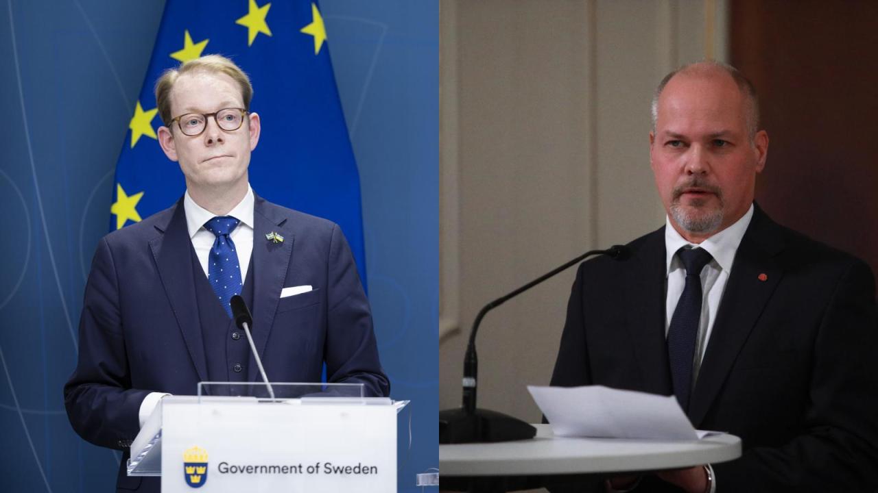 Tobias Billström (M) och Morgan Johansson (S).