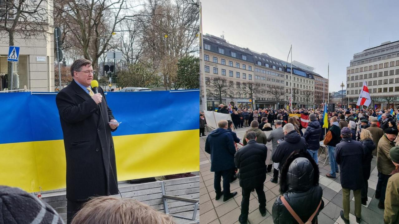 Torgmöte mot Rysslands krig i Ukraina 13 februari 2023