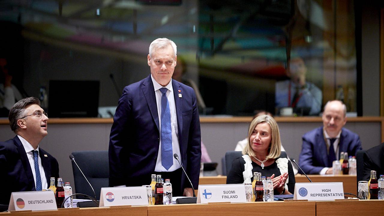 Finlands socialdemokratiske statsminister Antti Rinne vid sitt första EU-toppmöte i förra veckan.