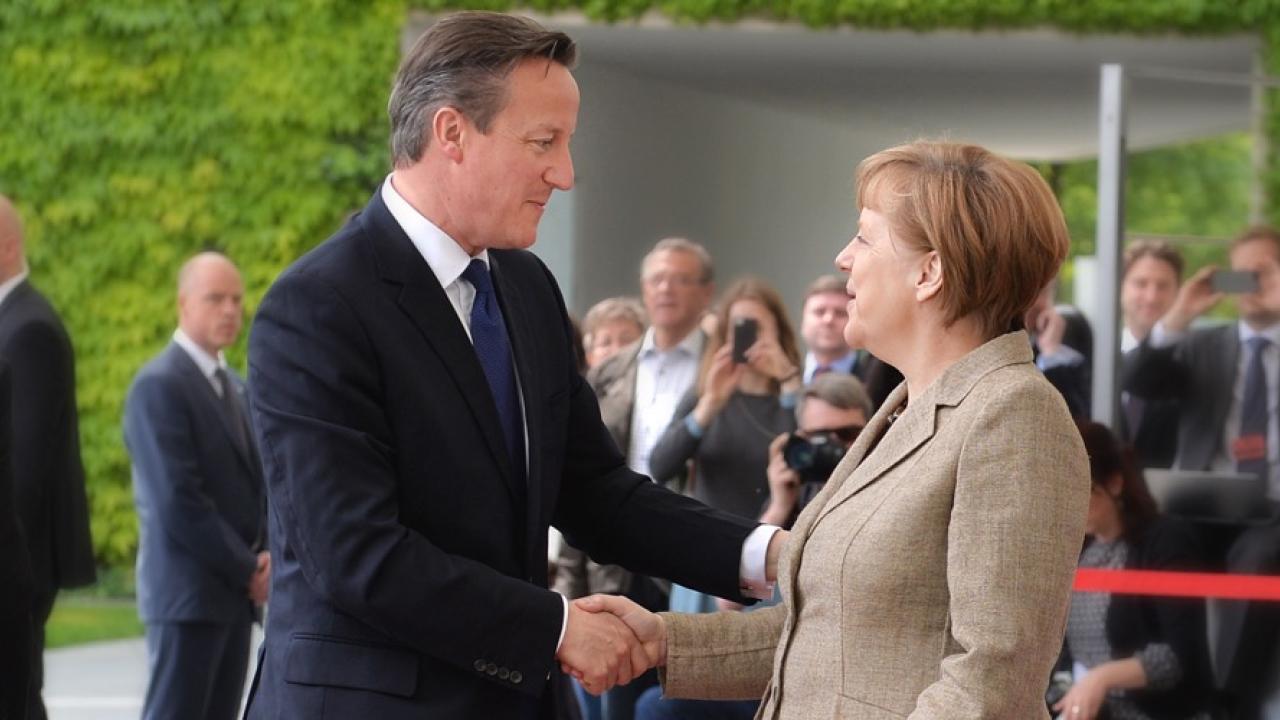 Storbritanniens premiärminister David Cameron och Tysklands förbundskansler Angela Merkel. Arkivbild.