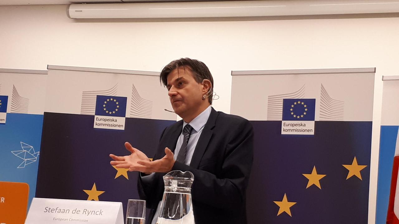  Stefaan De Rynck besökte på onsdagen Europahuset i Stockholm.