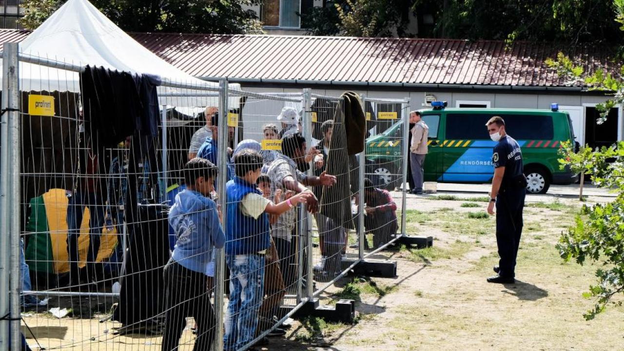 Flyktingläger utanför Szeged i södra Ungern. Arkivbild.