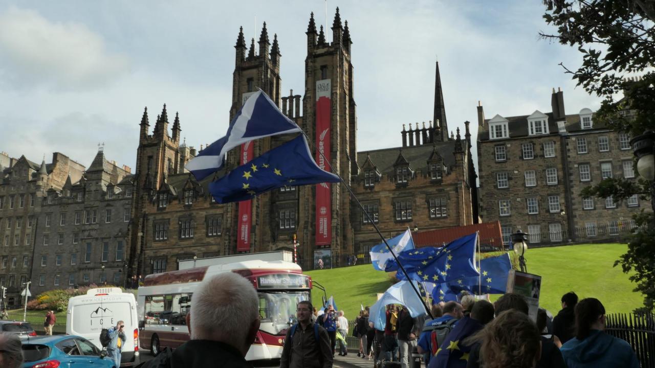 Demonstrationer på onsdagen i skotska Edinburgh. 
