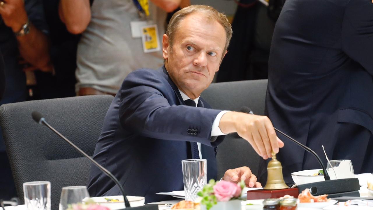 Europeiska rådets ordförande Donald Tusk under fredagens EU-toppmöte där brexit diskuterades. Arkivbild.