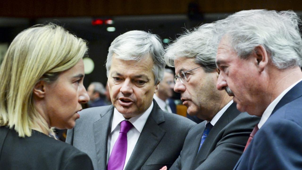 EU:s utrikeschef Federica Mogherini leder måndagens utrikesministermöte i Bryssel. Arkivbild.