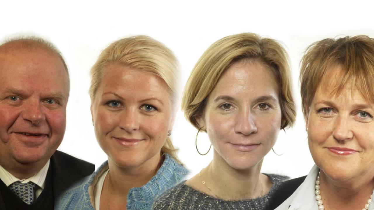 Eskil Erlandsson (C), vice ordförande i EU-nämnden, Ulrika Karlsson (M), ledamot, Maria Weimer (FP), ledamot och Désirée Pethrus (KD), ledamot i EU-nämnden.