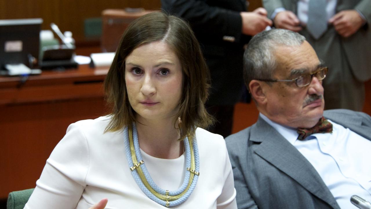 Birgitta Ohlsson vid dagens rådsmöte. Tjeckiens utrikesminister Karel Schwarzenberg till höger.