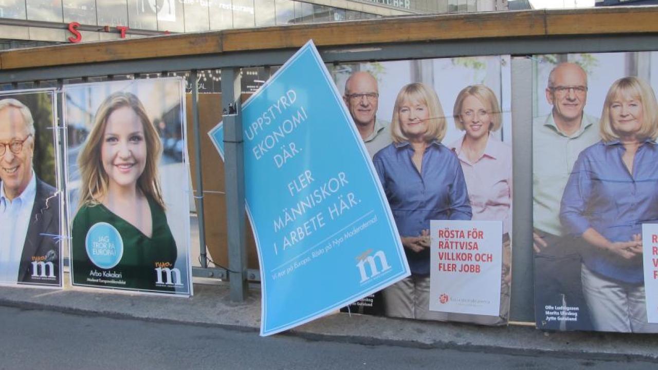Valaffischer på Sergels torg i Stockholm