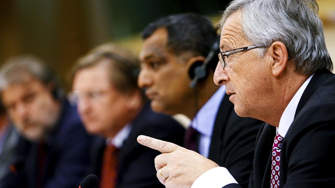 Jean-Claude Juncker under utfrågningen i ECR-gruppen.