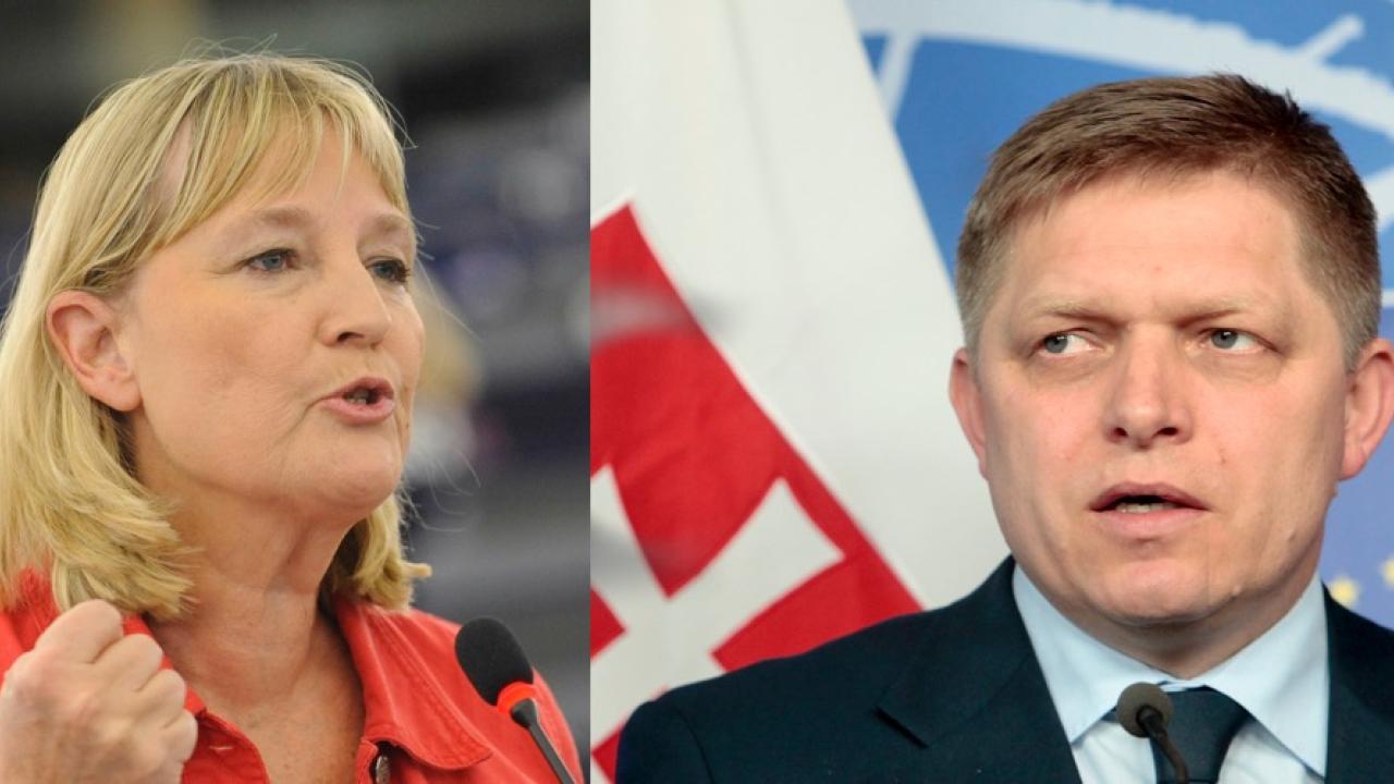 EU-parlamentariker Marita Ulvskog (S) och Slovakiens socialdemokratiske premiärminister Robert Fico. Arkivbild.