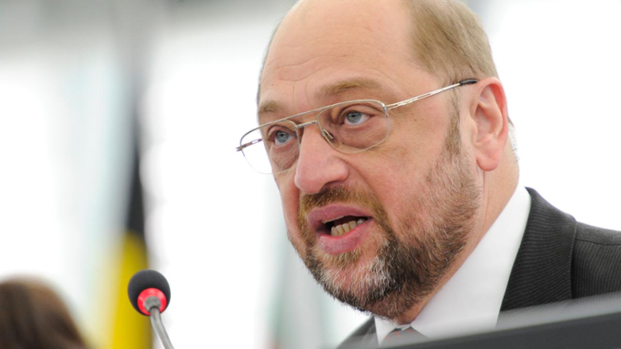 Martin Schulz, Europaparlamentets talman, inväntar EU-domstolens utfall. Arkivbild.