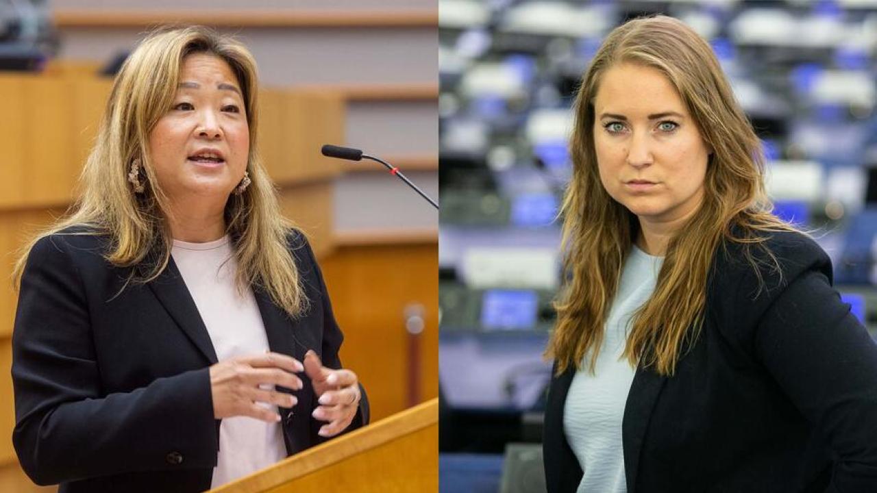 Jessica Polfjärd (M) och Emma Wiesner (C) utmanar taxonomin.