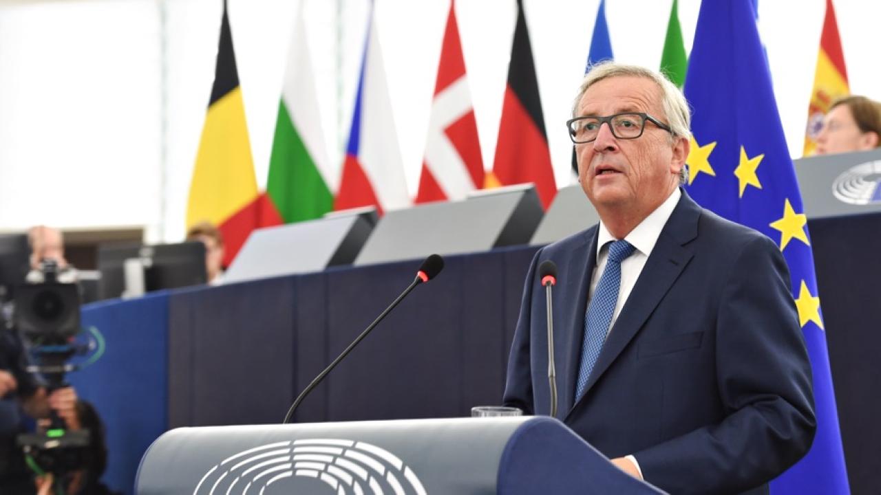 EU-kommissionens ordförande Jean-Claude Juncker under onsdagens linjetal i EU-parlamentet i Strasbourg.