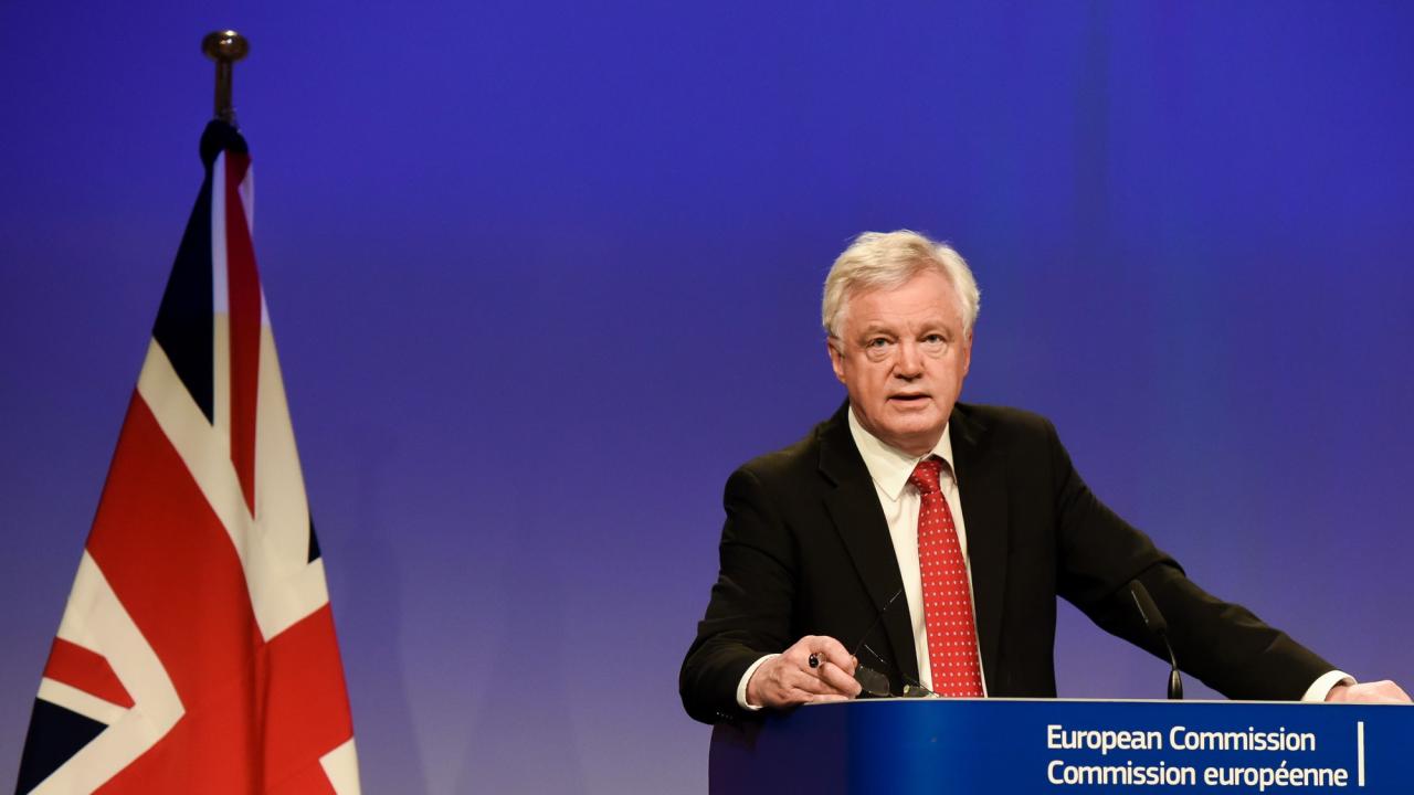 Storbritanniens brexitminister och chefsförhandlare David Davis. 