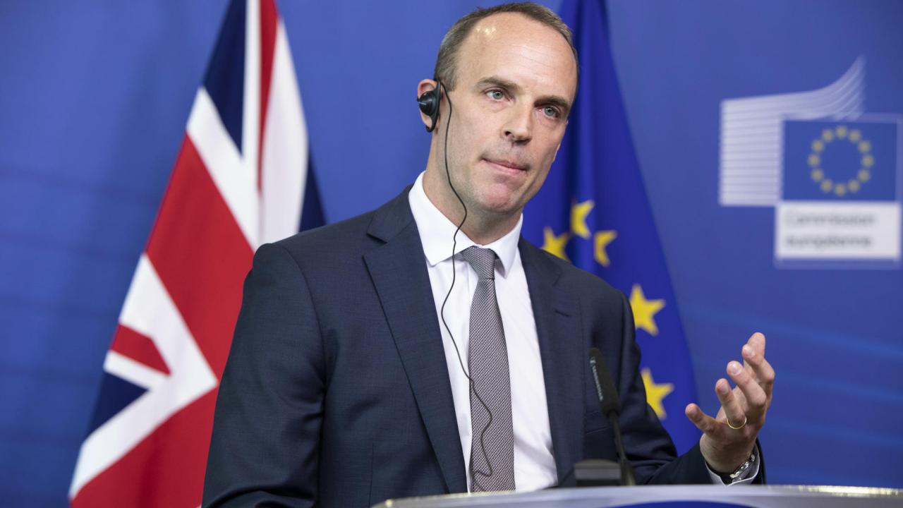 EU-minister Dominic Raab är en av flera brittiska ministrar avgått under torsdagen.