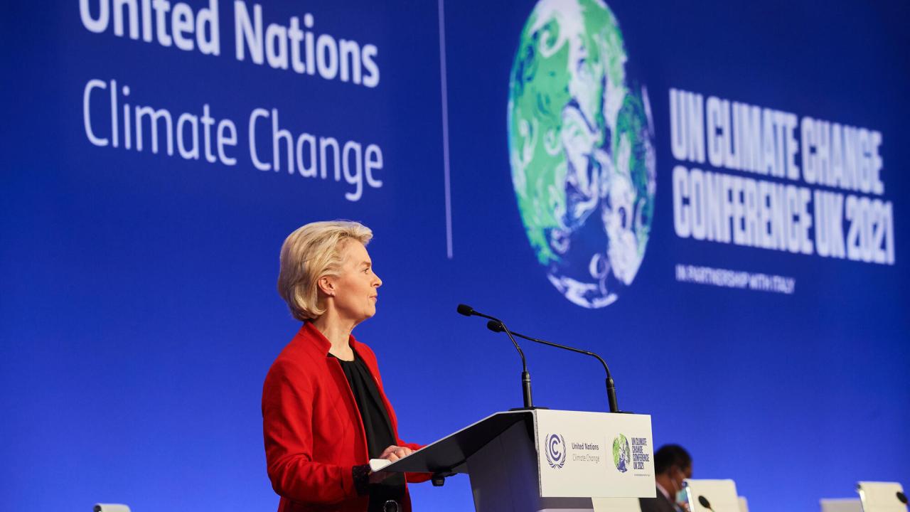 EU-kommissionens ordförande Ursula von der Leyen under COP26. Arkivbild.