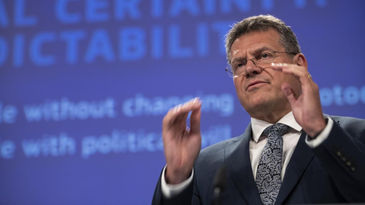 Den slovakiske socialdemokratiske EU-kommissionären Maroš Šefčovič ansvarar för förhandlingarna med Storbritannien efter dess utträde ur unionen.