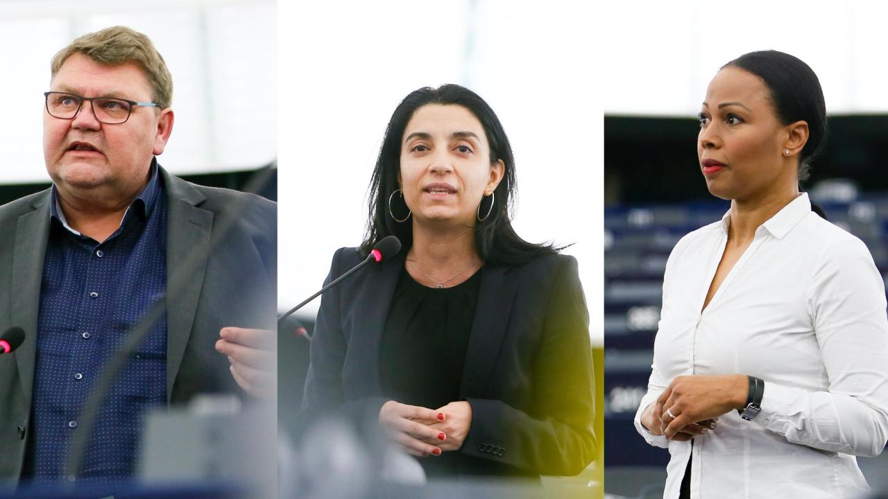 EU-parlamentarikerna Peter Lundgren (SD), Evin Incir (S) och Alice Bah Kuhnke (MP) deltog i onsdagens debatt inför torsdagens omröstning.