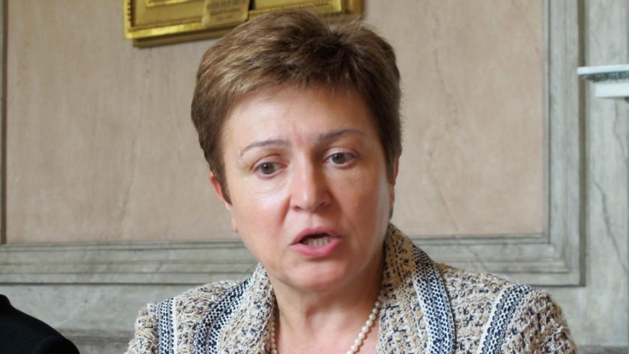 EU-kommissionär Kristalina Georgieva vid sitt Stockholmsmöte på torsdagen. 