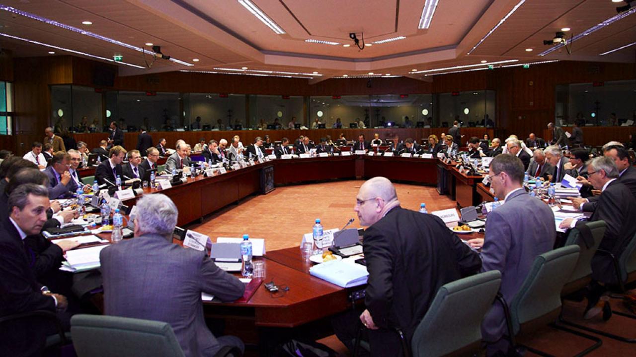 Arkivbild från ett tidigare finansministermöte.