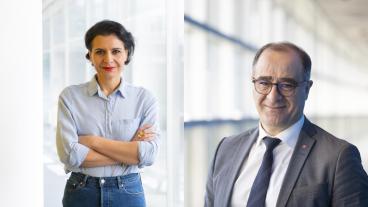 EU-parlamentariker Abir Al-Sahlani (C) och Ilan De Basso (S). 