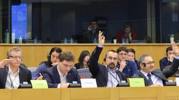 En tidigare omröstning i EU-parlamentets budgetutskott. Arkivbild.