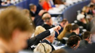 Omröstning i Europaparlamentet.