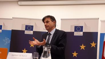  Stefaan De Rynck besökte på onsdagen Europahuset i Stockholm.