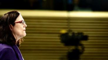 EU-kommissionär Cecilia Malmström drev igenom det kontroversiella Swiftavtalet i somras. Nästa vecka kommer hennes utvärdering.