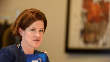 Anna Kinberg Batra vid ett tidigare EPP-möte i Bryssel. Arkivbild.