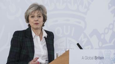 Storbritanniens premiärminister Theresa Mays hårda brexitlinje stöter på patrull. Arkivbild.