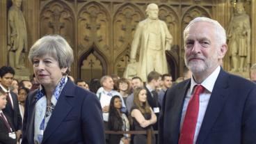 Premiärminister Theresa May och oppositionsledaren Jeremy Corbyn. Arkivbild.