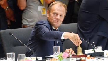 Europeiska rådets ordförande Donald Tusk under fredagens EU-toppmöte där brexit diskuterades. Arkivbild.