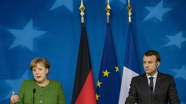 Tysklands förbundskansler Angela Merkel och Frankrikes president Emmanuel Macron. Arkivbild.