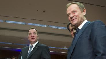 Statsminister Stefan Löfven (S) och Europeiska rådets ordförande Donald Tusk. Arkivbild.