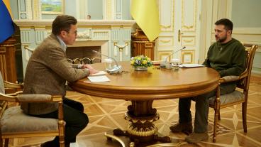 Kristersson och Zelenskyj i Kiev 15 feb 2023