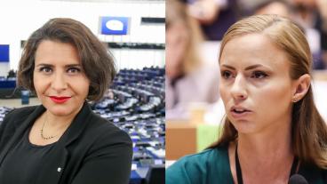 Abir Al-Sahlani (C) och Sara Skyttedal (KD).