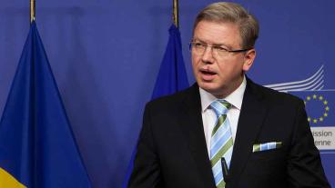 EU:s utvidgningskommissionär Štefan Füle har börjat tröttna på den ukrainska obeslutsamheten. Arkivbild.