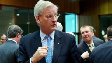 Utrikesministern och moderaten Carl Bildt och statsvetaren och socialdemokraten Ulf Bjereld hamnde på torsdagen i ett häftigt gräl kring hur Sverige hade fått USA:s president att besöka Sverige i september. Arkivbild.