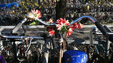 Cykelställ i Amsterdam oktober 2011. 