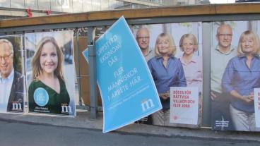 Valaffischer på Sergels torg i Stockholm