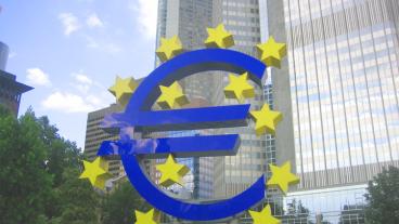 Europeiska centralbankens, ECB:s, byggnad i Frankfurt. 