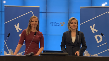 KD:s toppkandidat Sara Skyttedal och partiledaren Ebba Busch Thor.