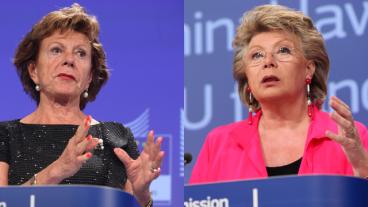 EU-kommissionärerna Neelie Kroes och Viviane Reding.