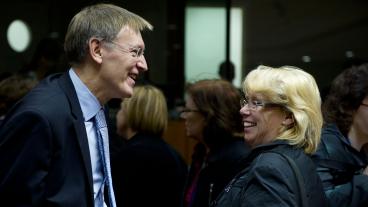 EU:s miljökommissionär Janez Potočnik och miljöminister Lena Ek (C). Arkivbild.