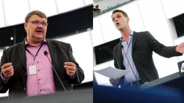 Peter Lundgren (SD) och Christofer Fjellner (M). Arkivbild.