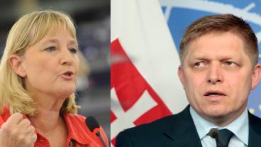 EU-parlamentariker Marita Ulvskog (S) och Slovakiens socialdemokratiske premiärminister Robert Fico. Arkivbild.