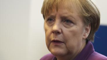 Den tyska förbundskanslern Angela Merkel tänker om i frågan om en förstärkning av den ekonomiska brandväggen. Arkivbild.