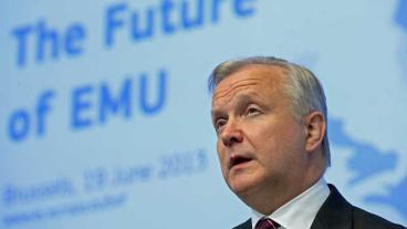 EU-kommissionär Olli Rehn med ansvar för ekonomiska frågor välkomnar IMF-förslag om sänkta spanska löner i utbyte mot stärkt konkurrenskraft och lägre arbetslöshet. Arkivbild.