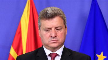 Den makedonske presidenten Gjorge Ivanov beskylls för att skydda allierade i en omfattande avlyssningsskadal. Arkivbild.